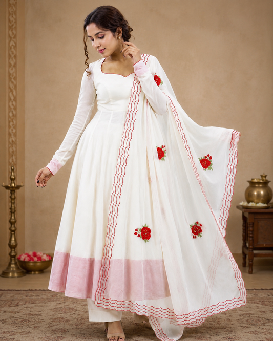Rose Bloom Anarkali Set