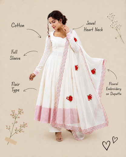Rose Bloom Anarkali Set