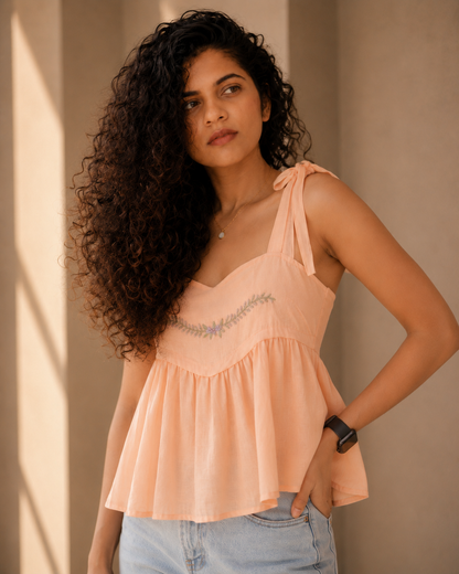Blush Bloom Embroidered Top