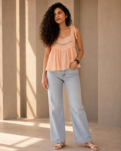 Blush Bloom Embroidered Top