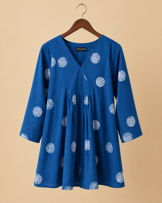 Azure Polka Dot Tunic