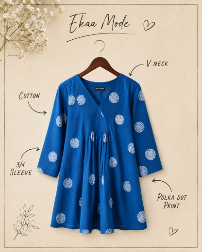 Azure Polka Dot Tunic