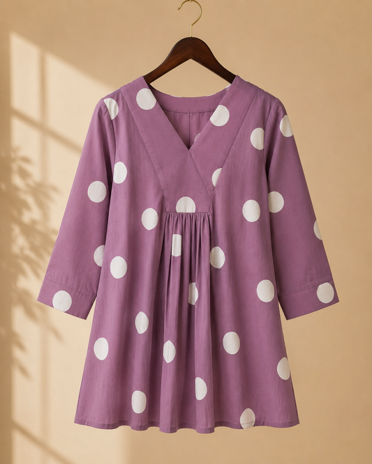 Lavender Polka Dot Tunic