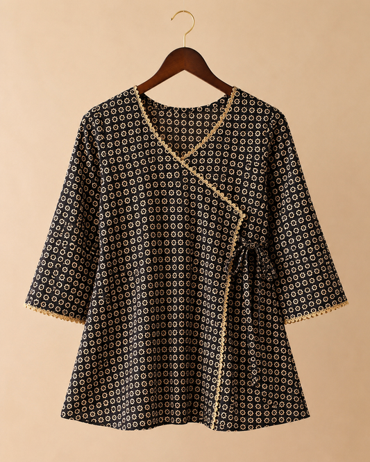 Midnight Bloom Wrap Tunic