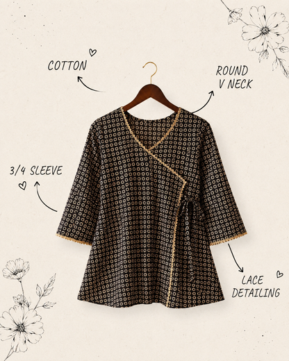 Midnight Bloom Wrap Tunic