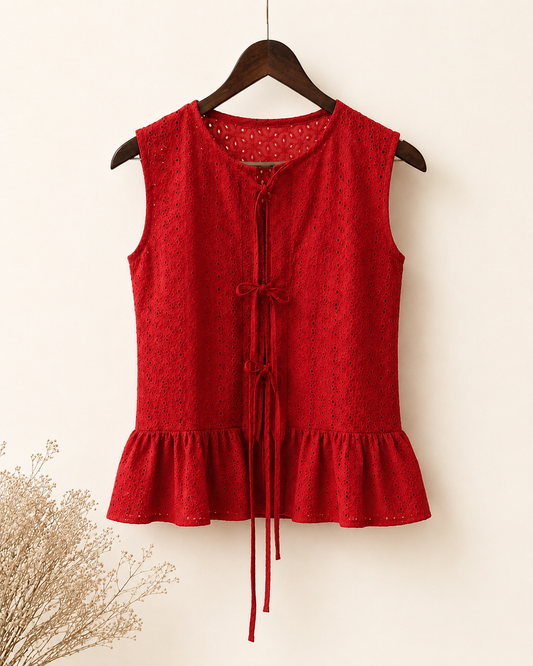 Scarlet Hakoba Peplum Top